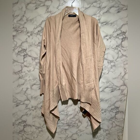 Zara Knit Cream Open Front Cardigan - Picture 1 of 7